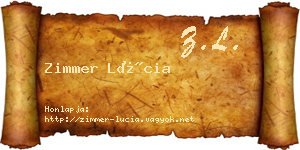 Zimmer Lúcia névjegykártya
